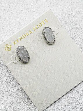 Kendra Scott White Quartz Point Stud Earrings